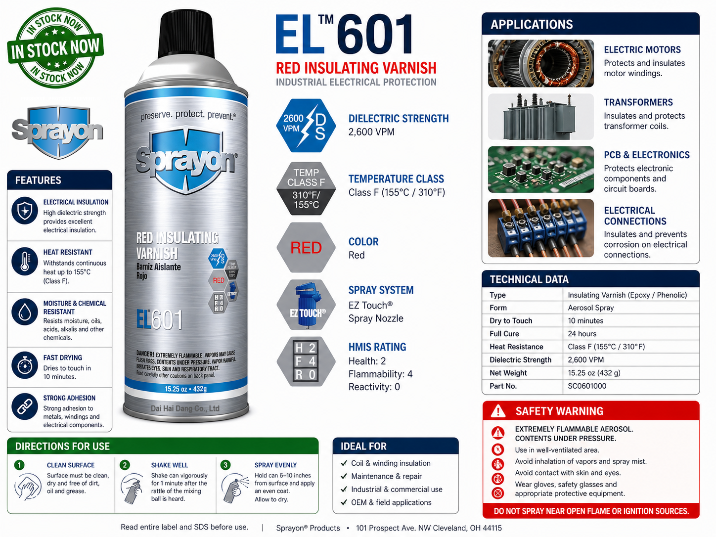 EL601 RED INSULATING VARNISH