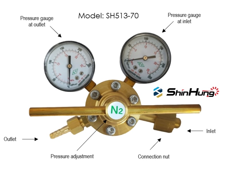 Đồng hồ Nitrogen SH513-70 Shinhung - N2 regulator
