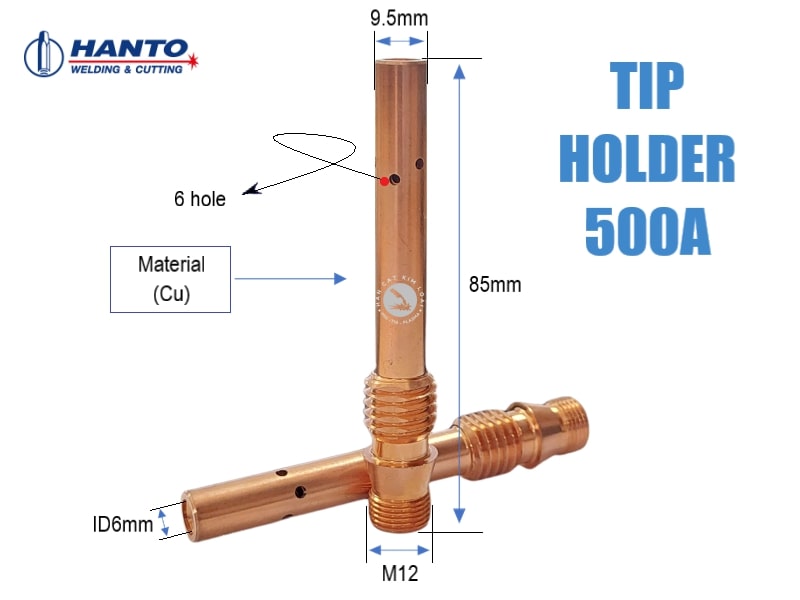 Nối bép 500A F12 khớp nối súng hàn Mig Hanto - Tip holder