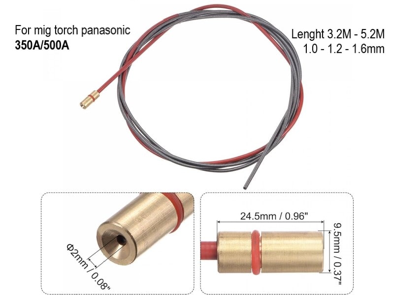 Ruột dẫn dây hàn 350A/500A kiểu panasonic - spring liner