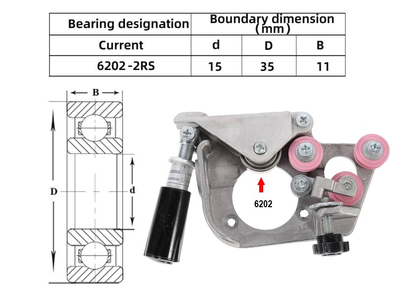 Vòng bi ép dây hàn 6202 2RS - welding spare parts