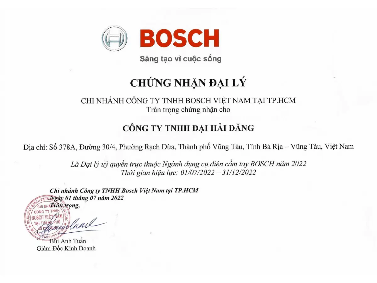 2022 Bosch Cert